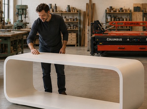 Thermoforming composite materials using a vacuum press